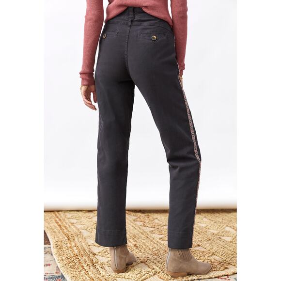 Anthropologie 0 grey Tapered Side Stripe Pants - Picture 7 of 8